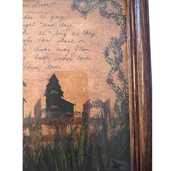 Sweet Vintage FRAMED Birdhouse Artwork w/ Poem | Farmhouse, Rustic & Boho Decor - Picture 8 of 16